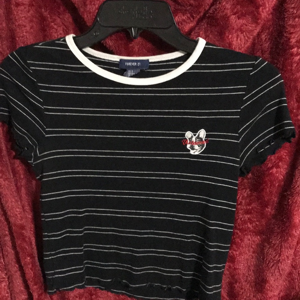 Striped crop shirt